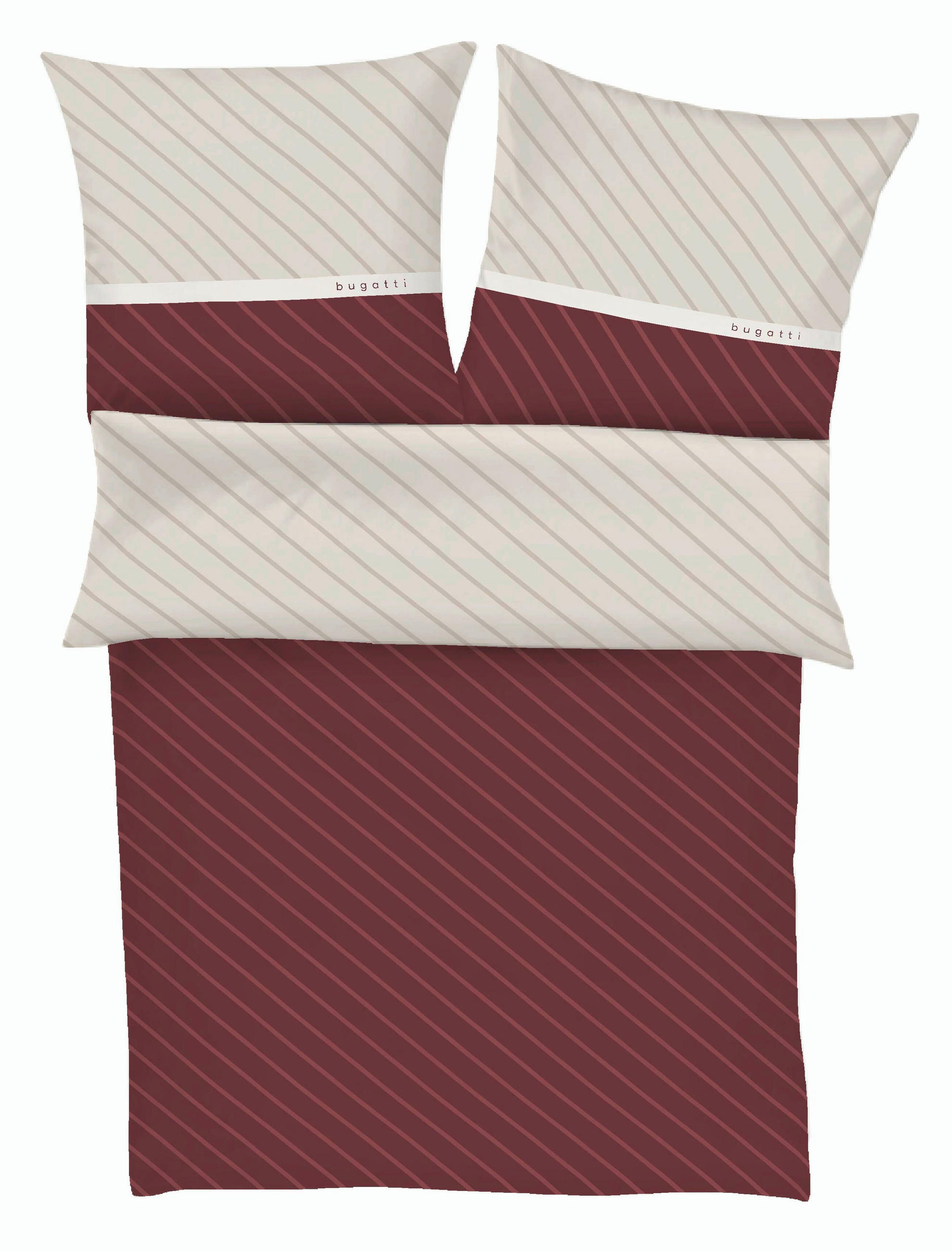 OBOJSTRANNÁ POSTEĽNÁ BIELIZEŇ, makosatén, bordová, 140/200 cm  - bordová, Design, textil (140/200cm) - Bugatti