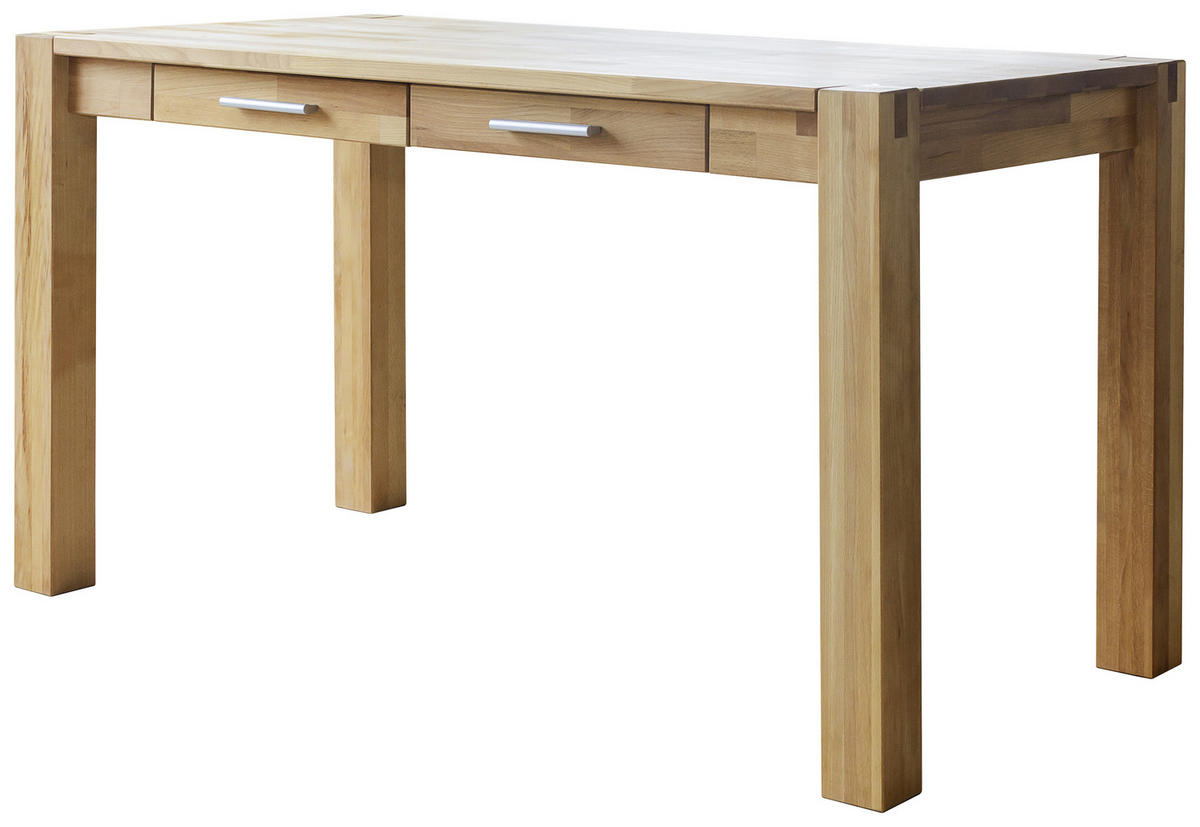 PÍSACÍ STÔL, farba buka, 140/70/76 cm - farba buka/hliníková, Natur, drevo/plast (140/70/76cm) - Livetastic