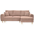 ECKSOFA Altrosa Webstoff  - Altrosa/Naturfarben, KONVENTIONELL, Holz/Textil (250/145cm) - Carryhome