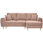 ECKSOFA in Webstoff Altrosa  - Altrosa/Naturfarben, KONVENTIONELL, Holz/Textil (250/145cm) - Carryhome