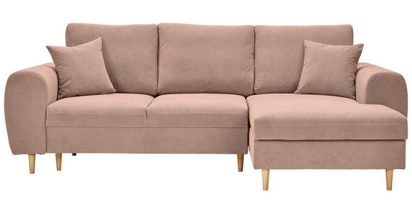 ECKSOFA Altrosa Webstoff  - Altrosa/Naturfarben, KONVENTIONELL, Holz/Textil (250/145cm) - Carryhome