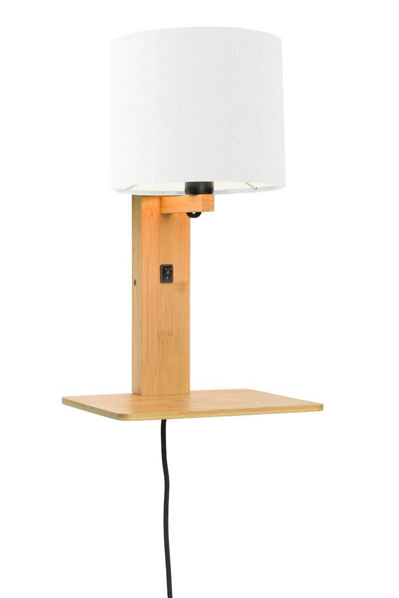 WANDLEUCHTE 19/24/36 cm  - Naturfarben/Weiß, Trend, Holz/Textil (19/24/36cm) - Good & Mojo