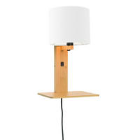 WANDLEUCHTE 19/24/36 cm  - Naturfarben/Weiß, Trend, Holz/Textil (19/24/36cm) - Good & Mojo