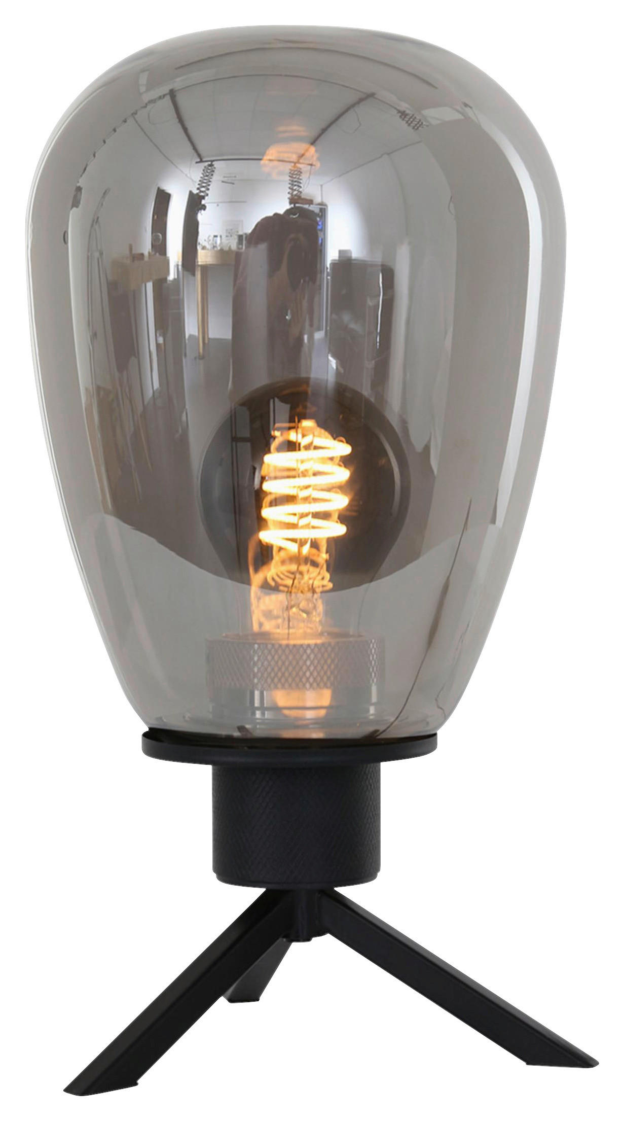 TISCHLEUCHTE 15/28/15 cm   - Schwarz, Trend, Glas/Metall (15/28/15cm)