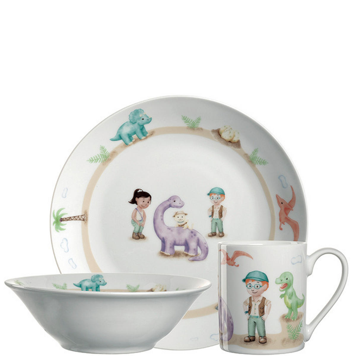 KINDERGESCHIRRSET  - Weiß, Trend, Stein (21,30/21,50/9,50cm) - Leonardo