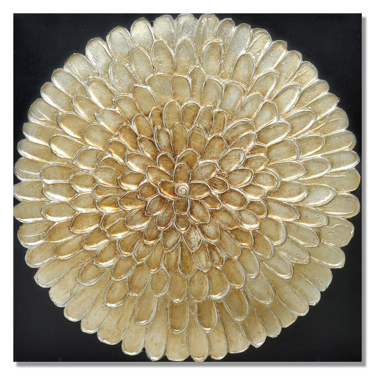 OLEJOMALBA, abstraktní, 85/85 cm  - černá/barvy stříbra, Design, dřevo/textil (85/85cm) - Monee