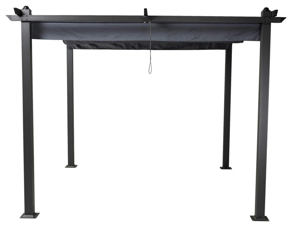 PERGOLA - mörkgrå, Klassisk, metall/textil (295/248/295cm) - Gardenson
