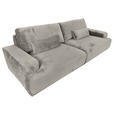 BIGSOFA Chenille Hellgrau  - Hellgrau/Schwarz, KONVENTIONELL, Kunststoff/Textil (282/73/115cm) - Carryhome