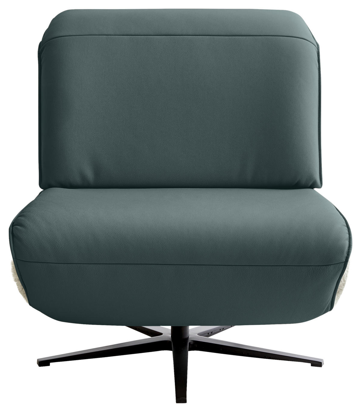 SESSEL in Hochflor Echtleder Blau, Beige  - Blau/Beige, Design, Leder/Textil (84/65/91cm) - Koinor