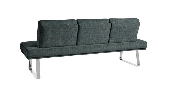 SITZBANK 224/92/78 cm  in Türkis, Chromfarben  - Türkis/Chromfarben, Design, Textil/Metall (224/92/78cm) - Dieter Knoll