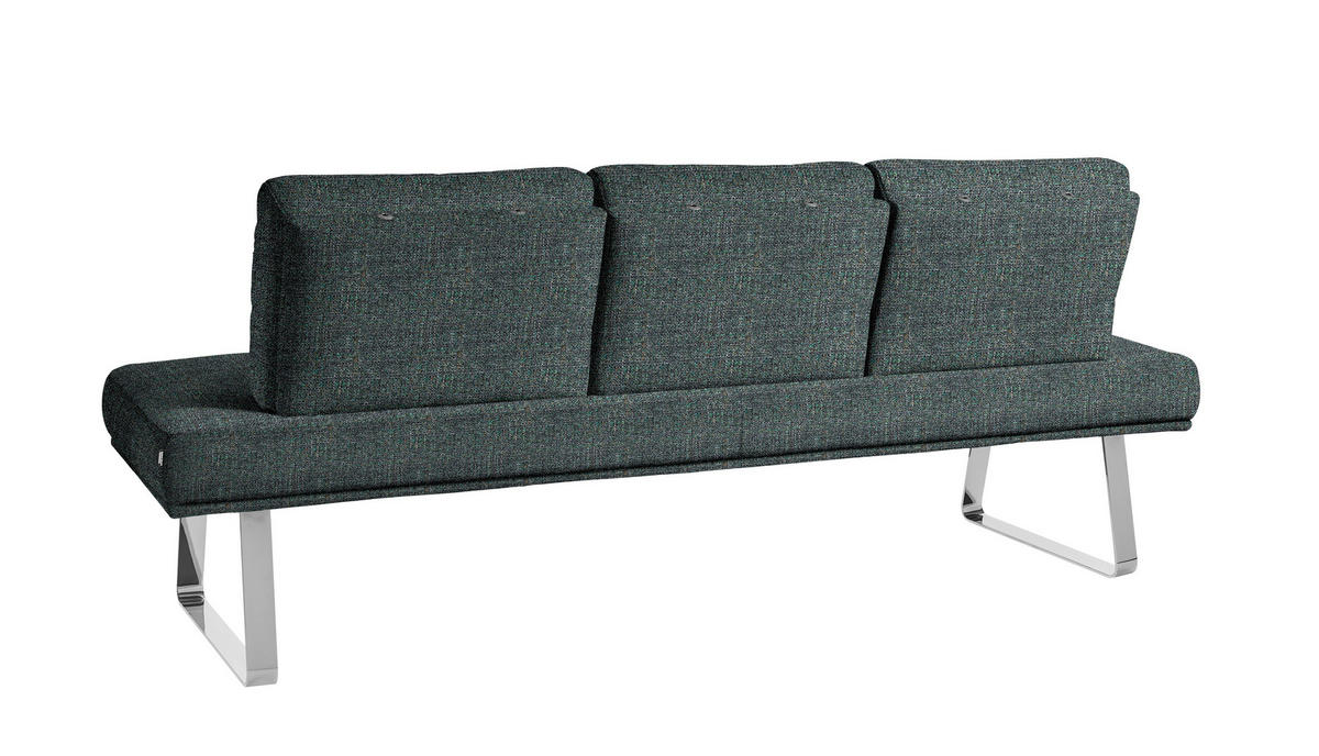 SITZBANK 224/92/78 cm  in Türkis, Chromfarben  - Türkis/Chromfarben, Design, Textil/Metall (224/92/78cm) - Dieter Knoll