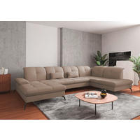 WOHNLANDSCHAFT in Flachgewebe Taupe  - Taupe/Schwarz, Konventionell, Textil/Metall (185/357/231cm) - Sit & More