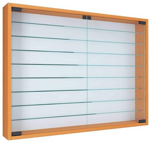 VÄGGHÄNGT VITRINSKÅP i bokfärgad   - bokfärgad/svart, Modern, trämaterial/glas (80/60/10cm) - MID.YOU