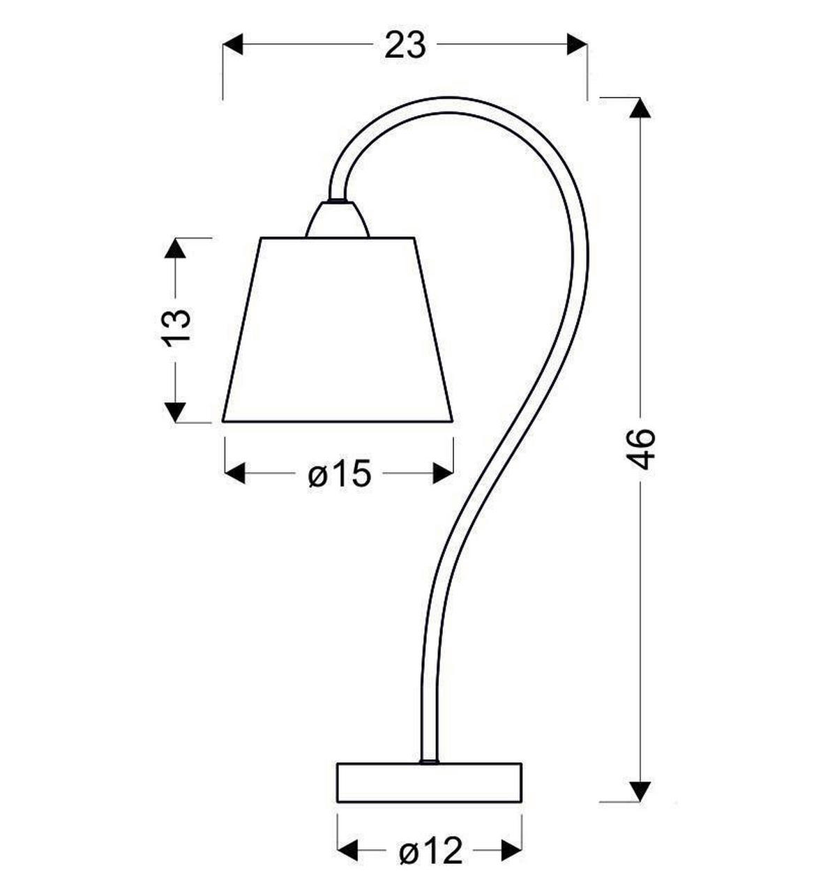 TISCHLEUCHTE 23/15/46 cm   - Chromfarben, Basics, Kunststoff/Metall (23/15/46cm)