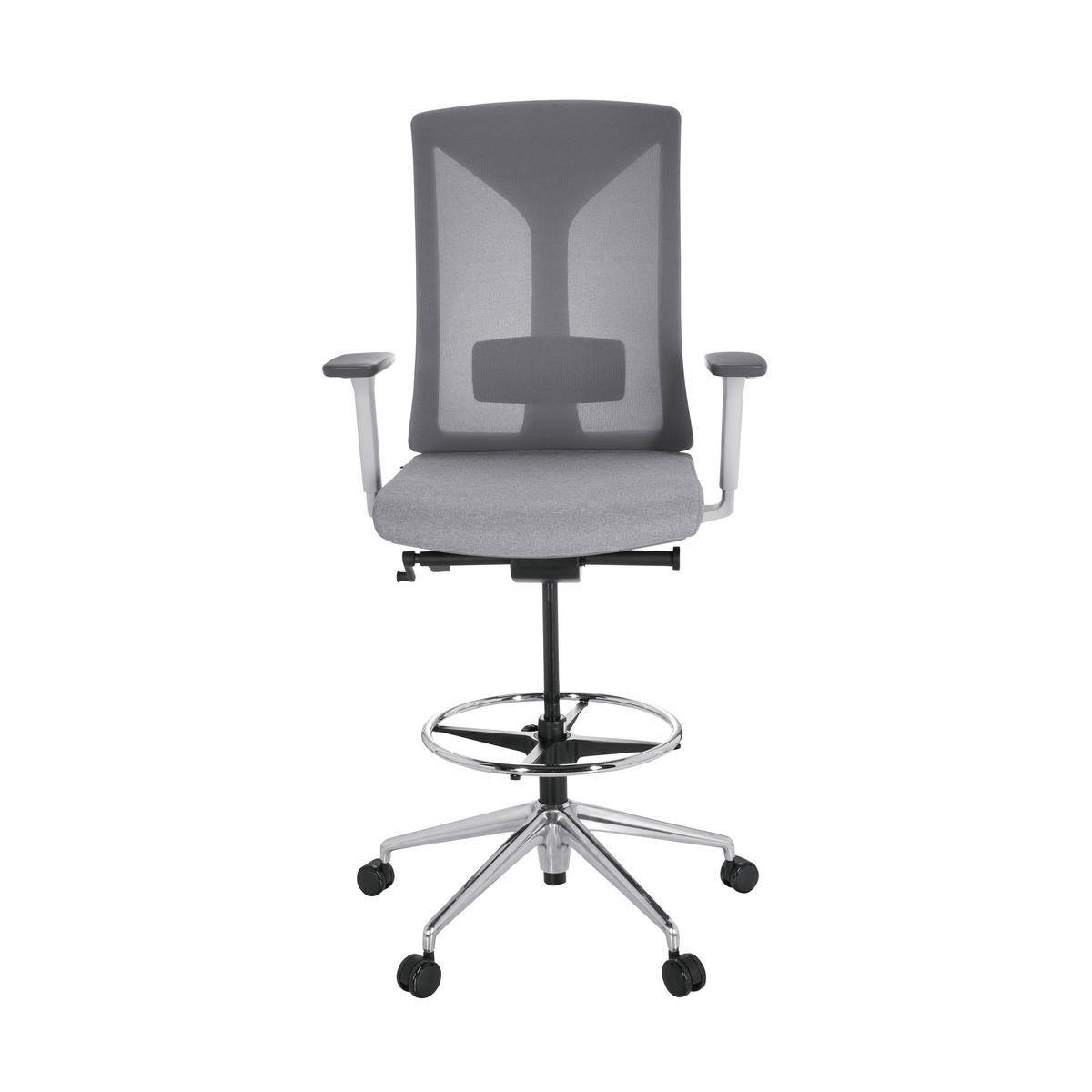 DREHSTUHL Netzbespannung, Flachgewebe Grau  - Silberfarben/Grau, Basics, Kunststoff/Textil (68/122/60cm) - MID.YOU