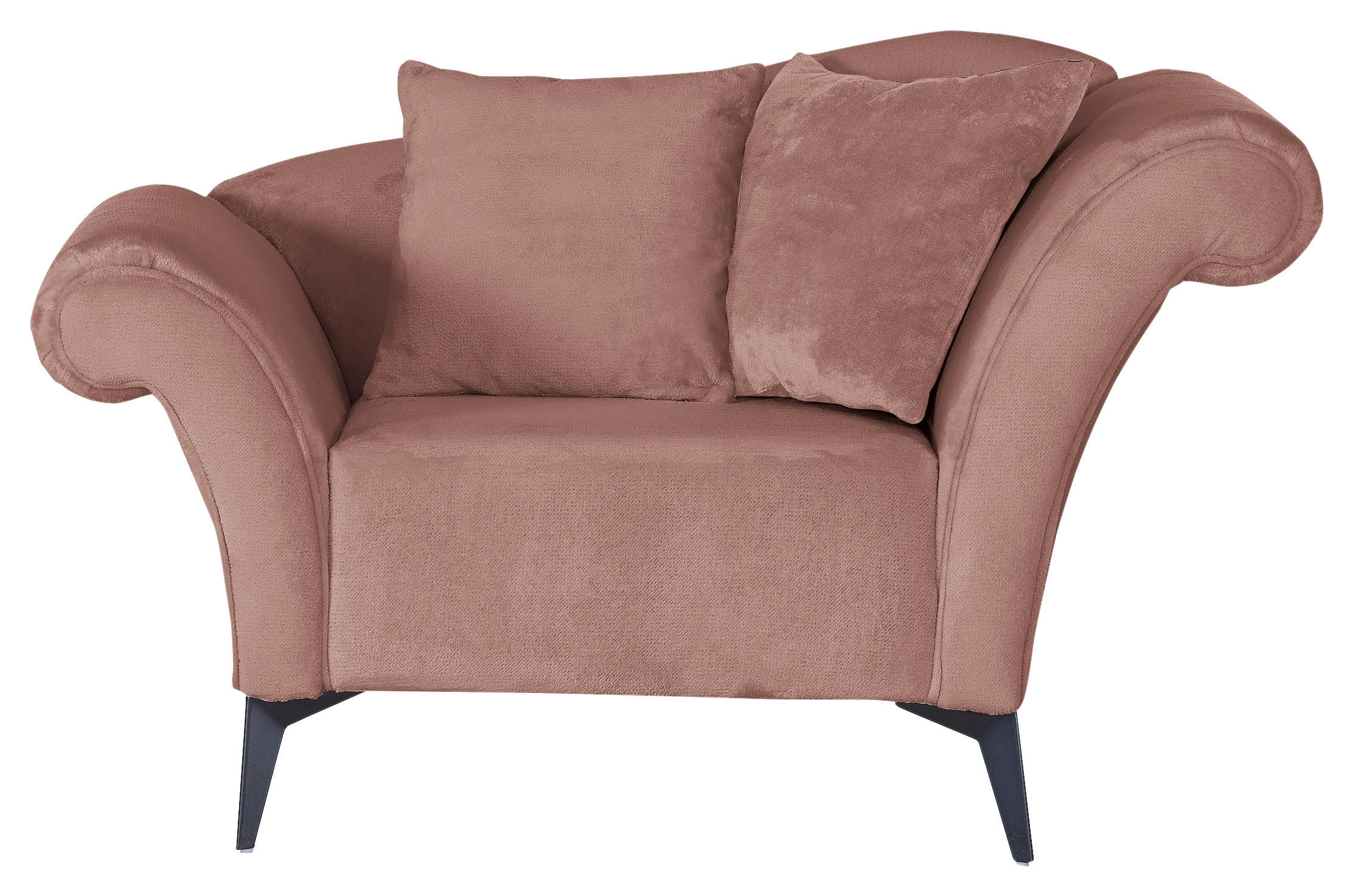 SESSEL Chenille Rosa    - Schwarz/Rosa, Design, Textil/Metall (138/83/85cm)