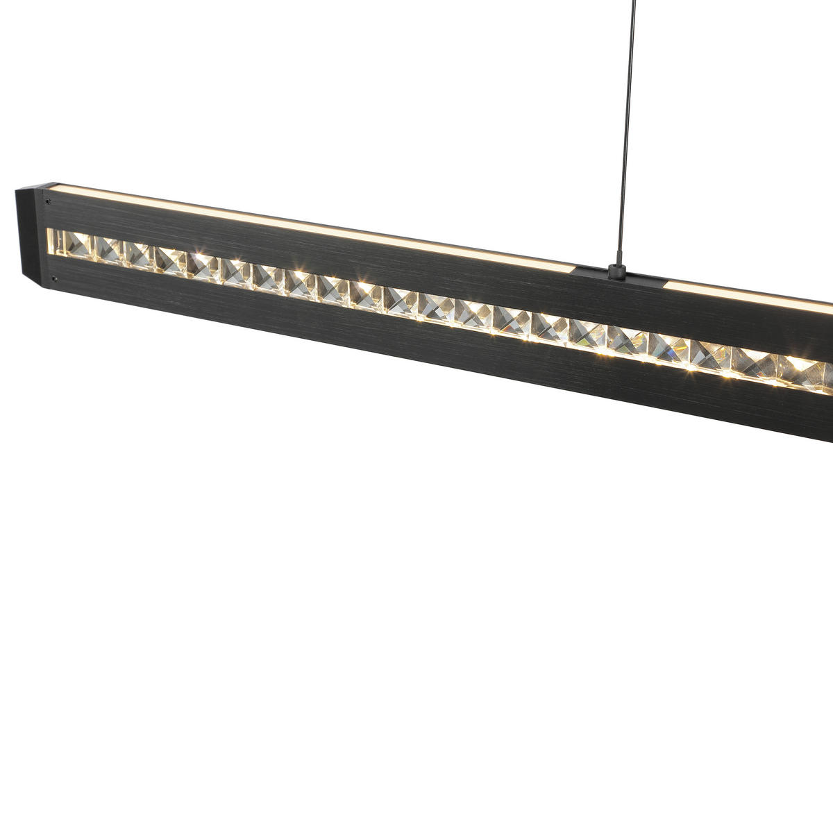 LED-HÄNGELEUCHTE Banda 115/6,5/150 cm   - Schwarz, Design, Glas/Metall (115/6,5/150cm) - Brilliant