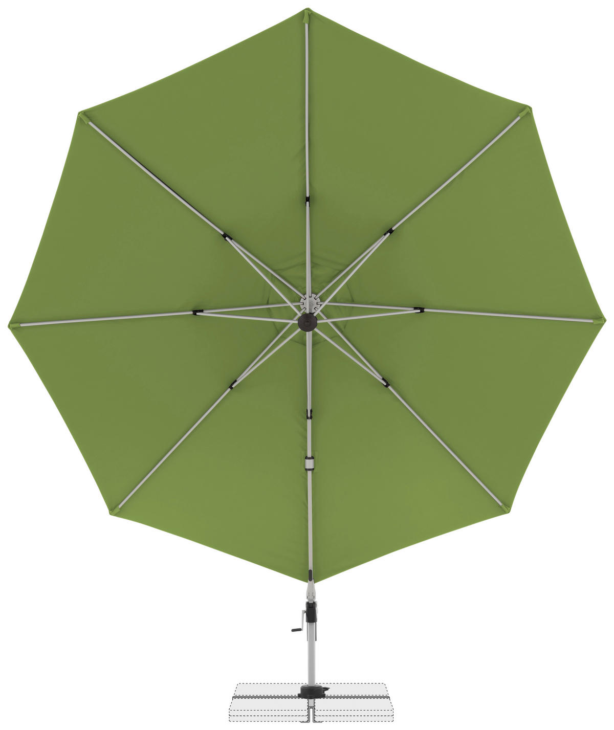 AMPELSCHIRM 370 cm Grün  - Silberfarben/Grün, Basics, Textil/Metall (370cm) - Doppler