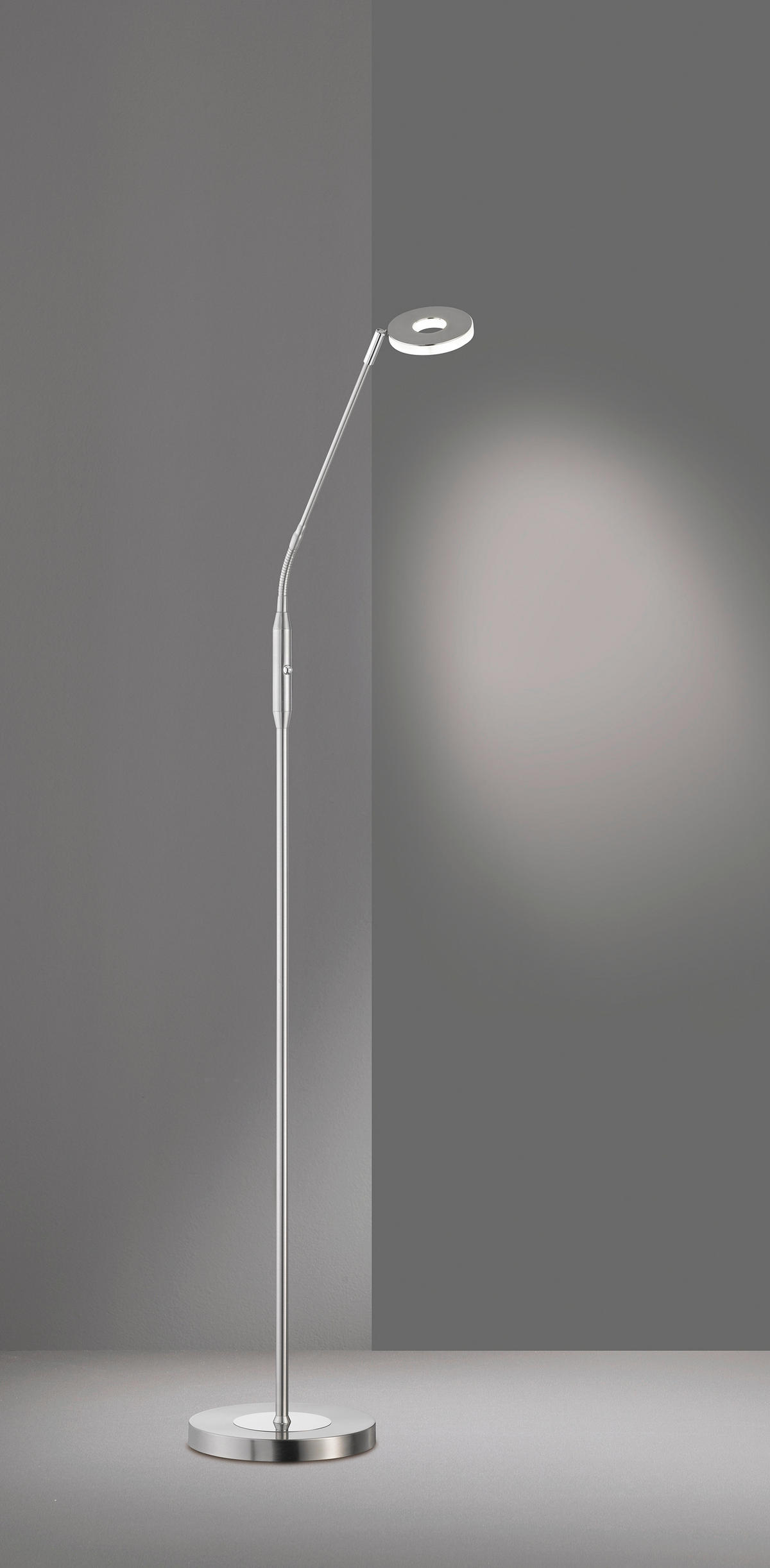 LED-STEHLEUCHTE 23/150 cm    - Chromfarben/Nickelfarben, Design, Glas/Metall (23/150cm) - Fischer & Honsel