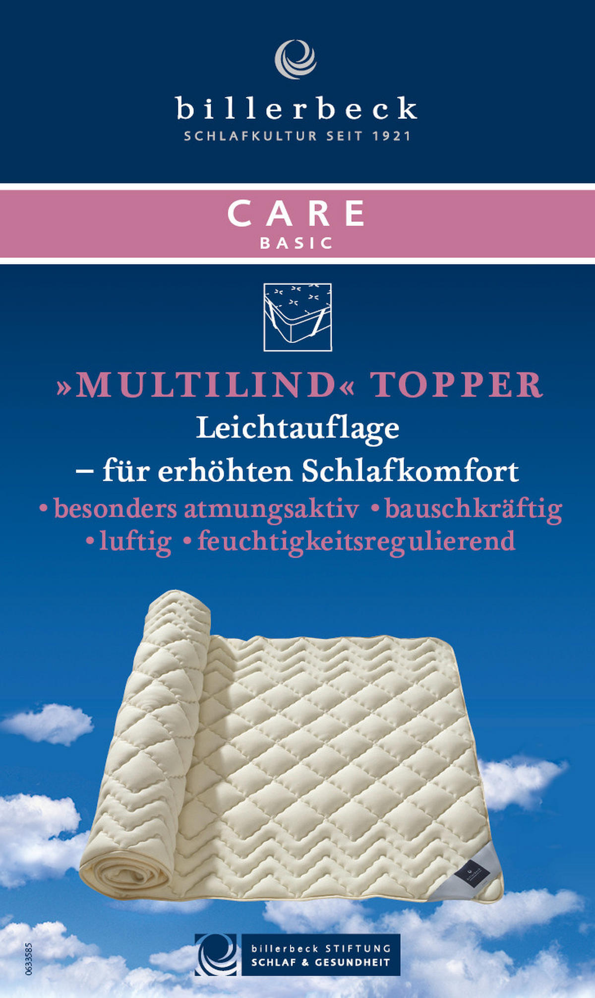 MĚKKÝ CHRÁNIČ MATRACE, 90/200 cm - přírodní barvy, Basics, textil (90/200cm) - Billerbeck