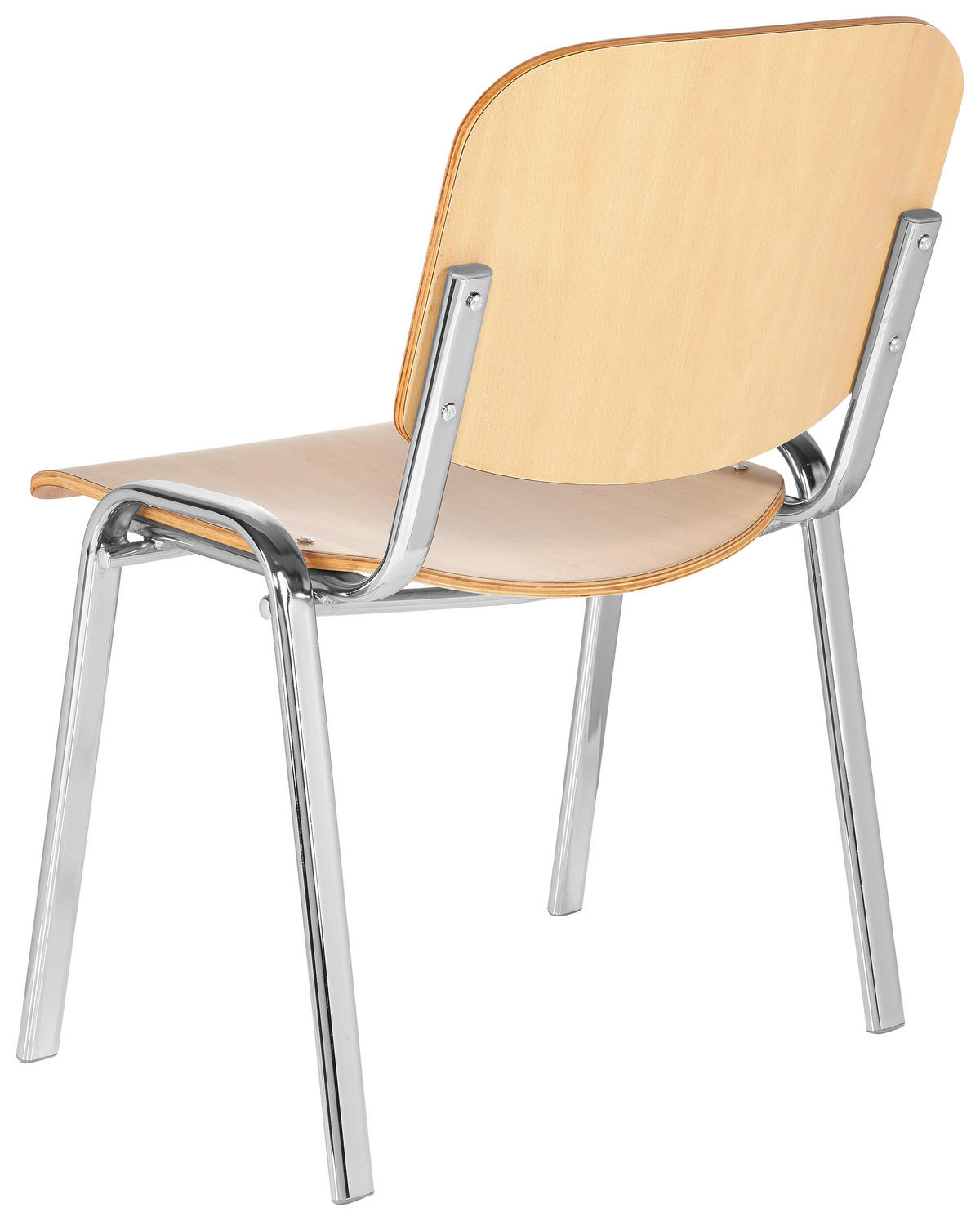 BESUCHERSTUHL Buchefarben, Chromfarben  - Chromfarben/Buchefarben, Basics, Holz/Metall (58/81/48cm) - MID.YOU