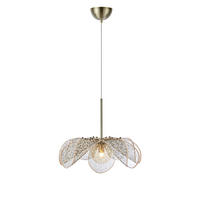 PENDELLEUCHTE Styrka 63/50/63 cm  - Beige/Messingfarben, Basics, Glas/Textil (63/50/63cm) - Markslöjd