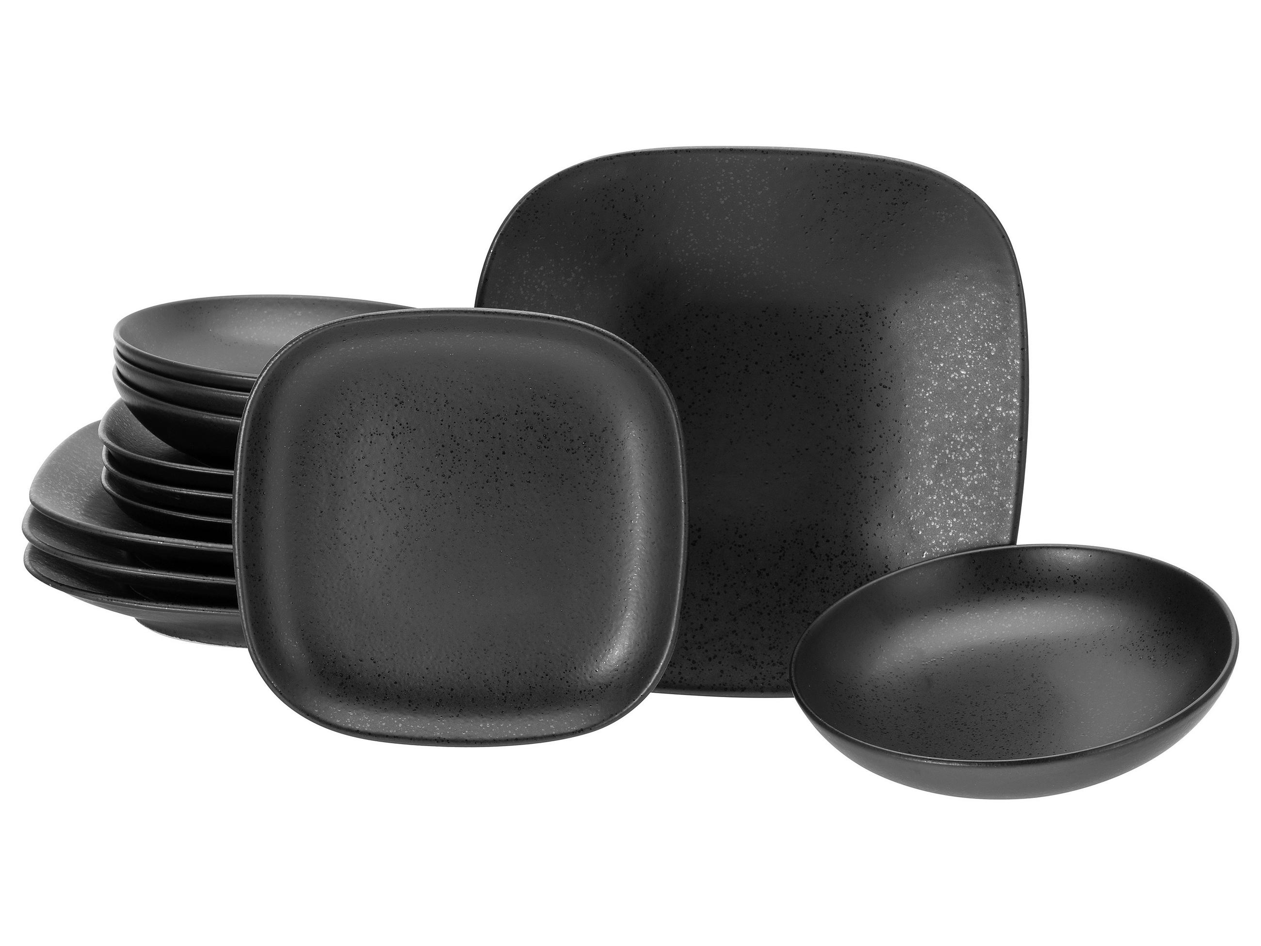 TAFELSERVICE Magic Black 12-teilig  - Schwarz, Basics, Keramik - Creatable