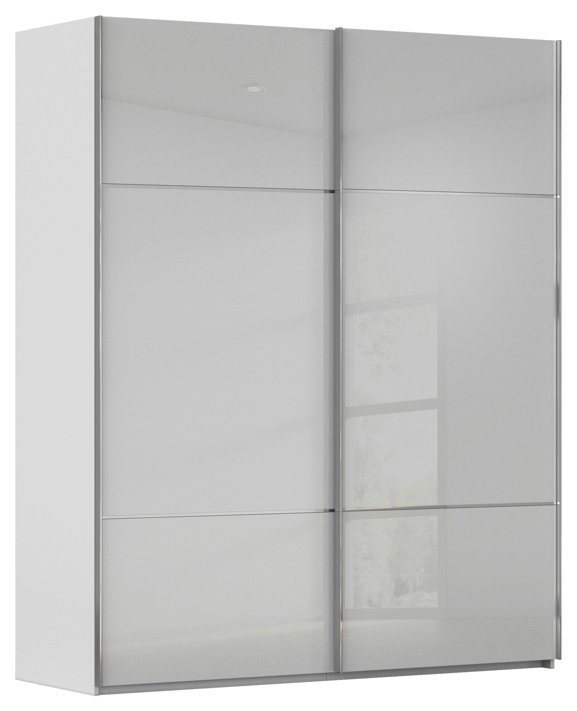 SCHWEBETÜRENSCHRANK in Grau  - Chromfarben/Grau, Konventionell, Glas/Holzwerkstoff (162/223/68cm) - Novel
