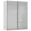SCHWEBETÜRENSCHRANK in Grau  - Chromfarben/Grau, Konventionell, Glas/Holzwerkstoff (162/223/68cm) - Novel