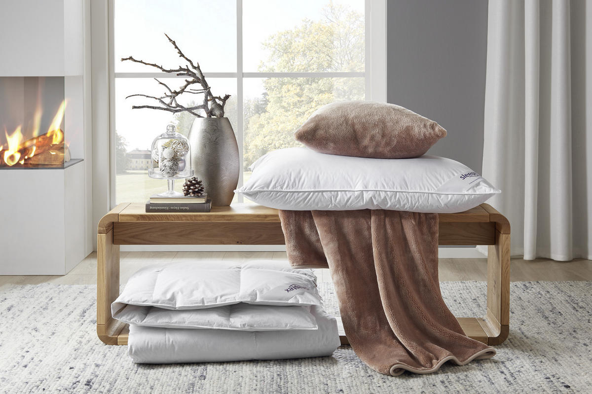 CELOROČNÁ PRIKRÝVKA, 140/200 cm, páperie - biela, Basics, textil (140/200cm) - Sleeptex