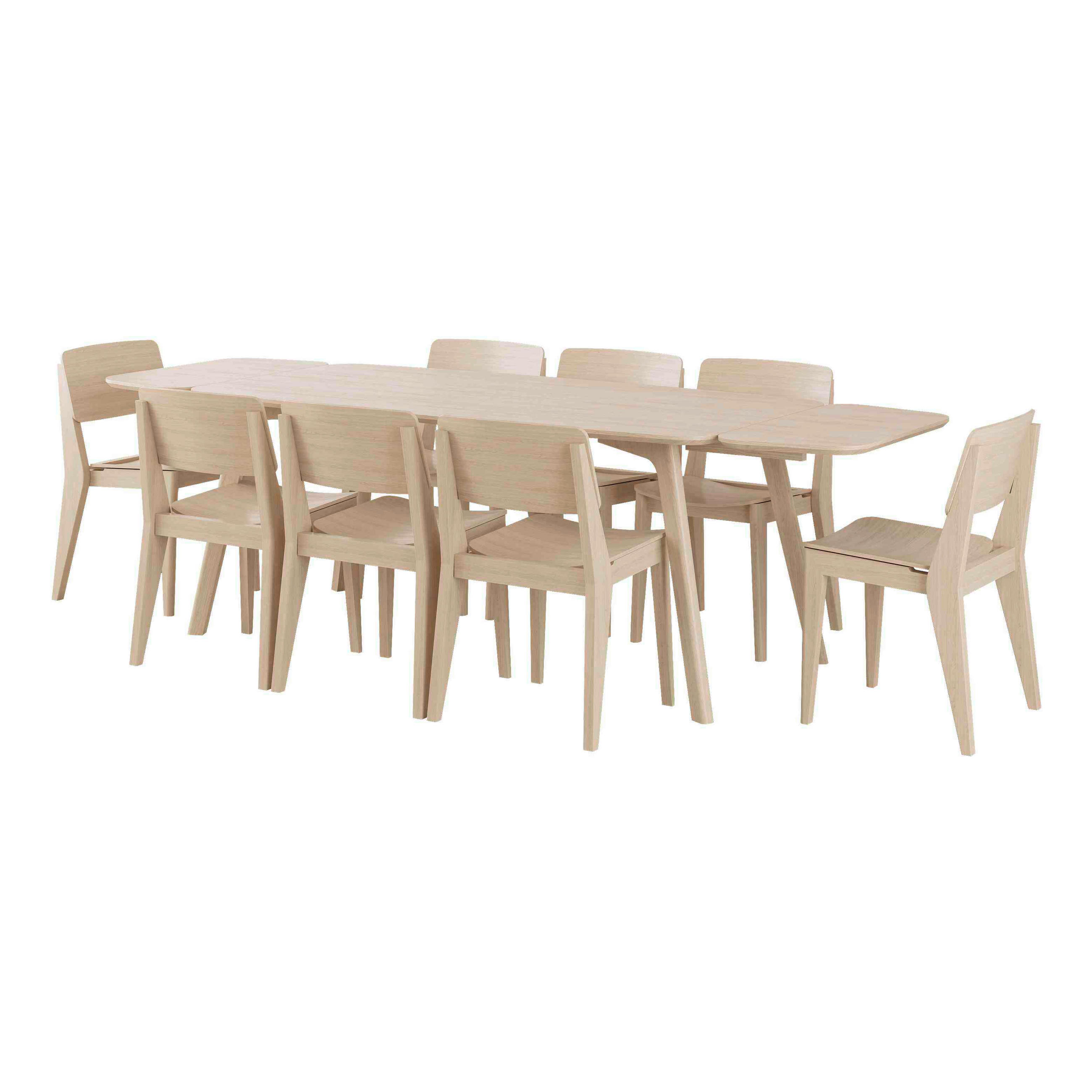 ESSTISCH Echtholz  Holz rechteckig Naturfarben  - Naturfarben, Design, Holz (368/80/198cm) - Livetastic
