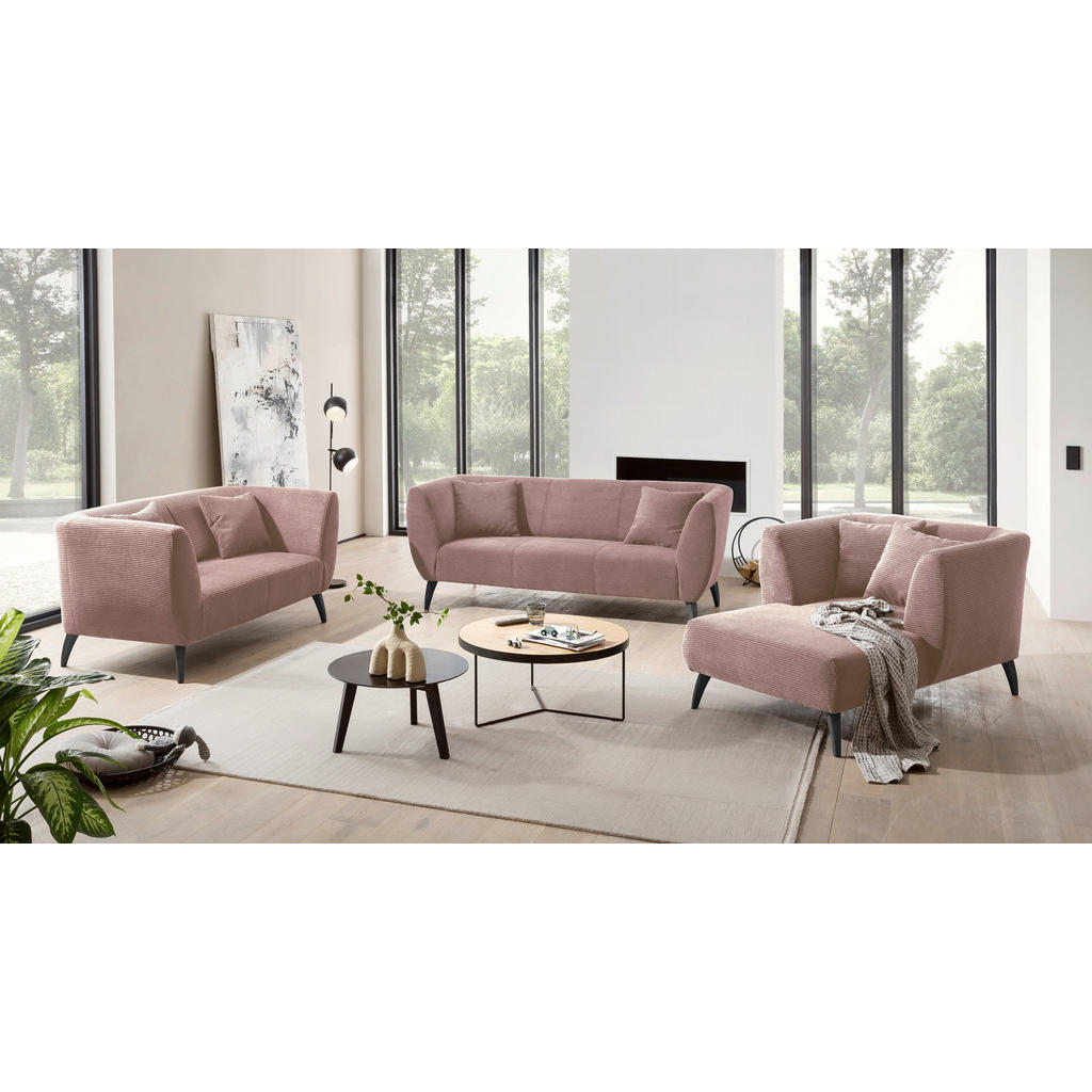 Thumbnail - Mid.you 3-Sitzer-Sofa, Rosa, Textil, Buche, Uni, Füllung: Schaumstoff, 208x83x88 cm, Typenauswahl, Rücken echt, Armteil ...