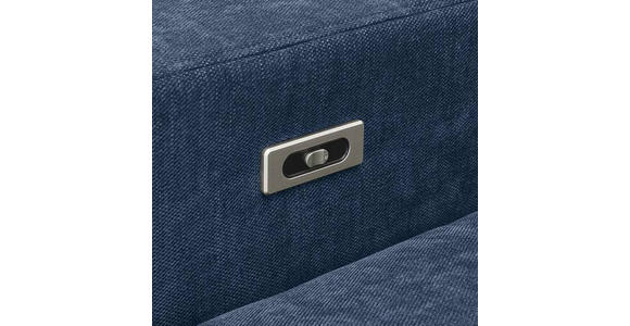 ECKSOFA in Chenille Blau  - Blau/Schwarz, KONVENTIONELL, Textil/Metall (264/178cm) - Hom`in