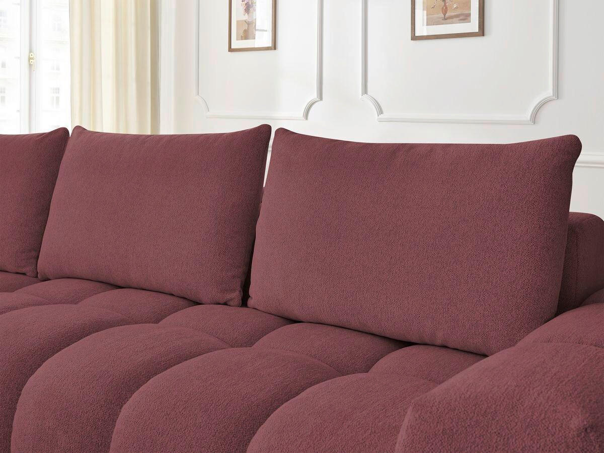 ECKSOFA Ottomane links  EVEREST Rot Flachgewebe  - Rot/Schwarz, MODERN, Kunststoff/Textil (210/352cm) - Livetastic