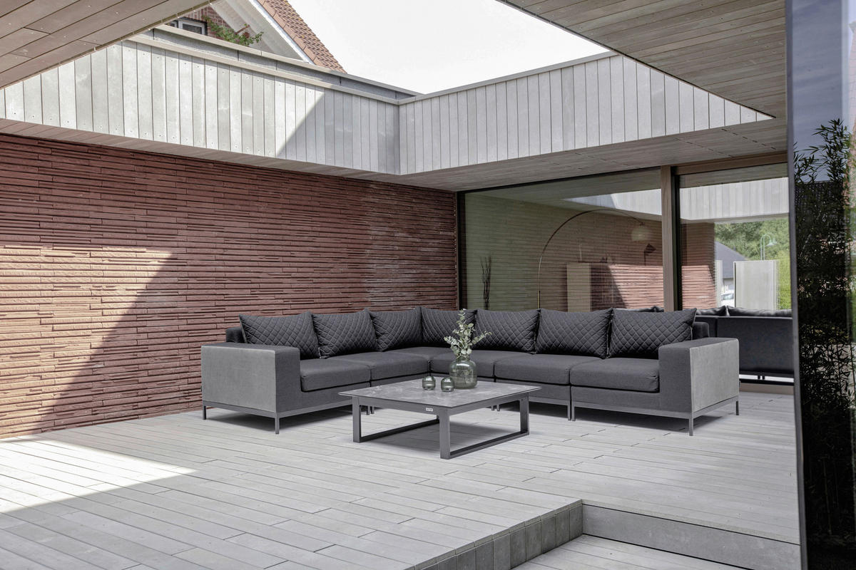 LOUNGEENDTEIL  - Anthrazit, Basics, Textil/Metall (92/70/96cm) - Kettler