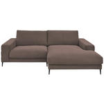 ECKSOFA  in Feincord Taupe  253/177 cm  - Taupe/Schwarz, Design, Textil/Metall (253/177cm) - Dieter Knoll
