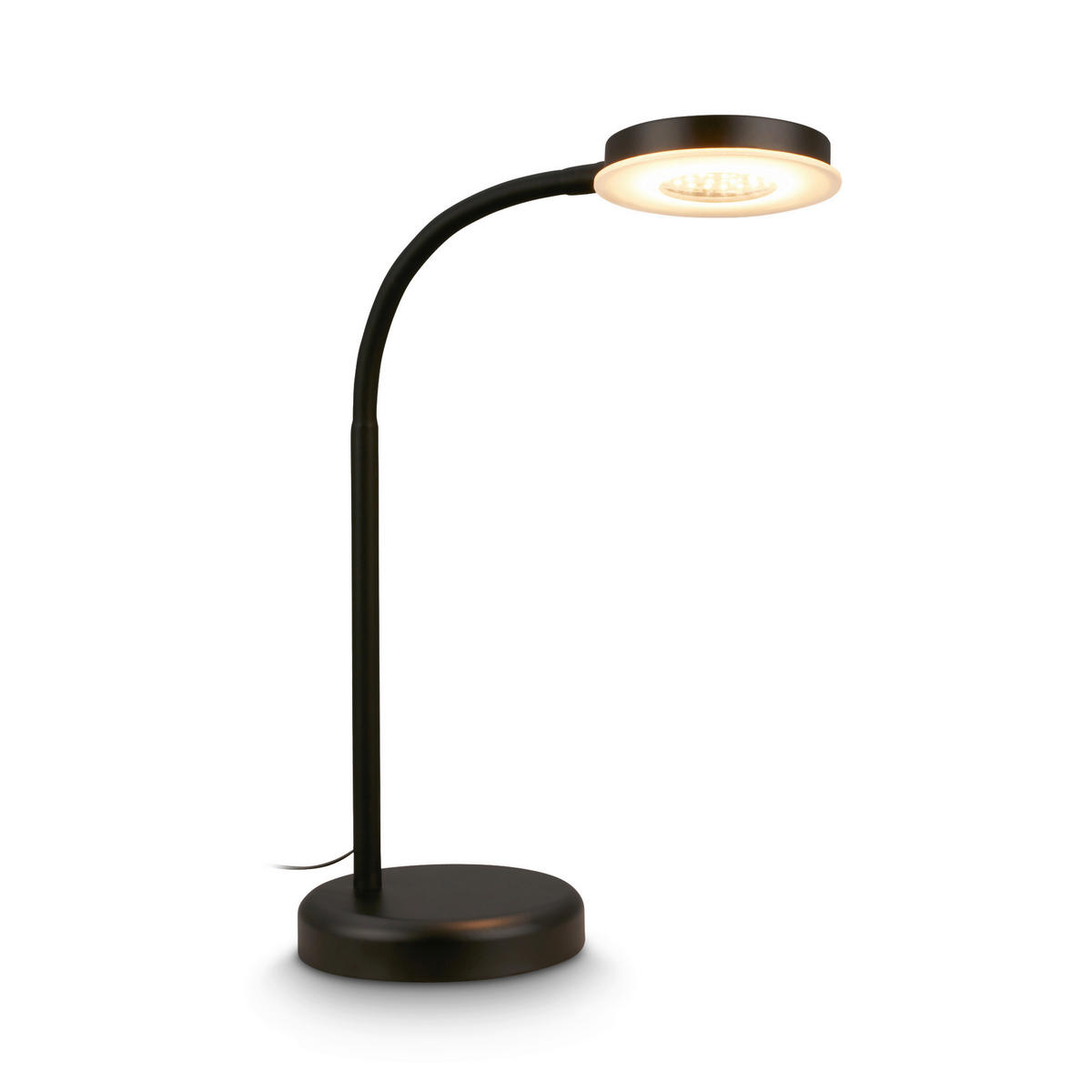 STOLNÍ LED LAMPA, dotykový stmívač, 13/55,5 cm  - černá/béžová, Design, kov/plast (13/55,5cm)