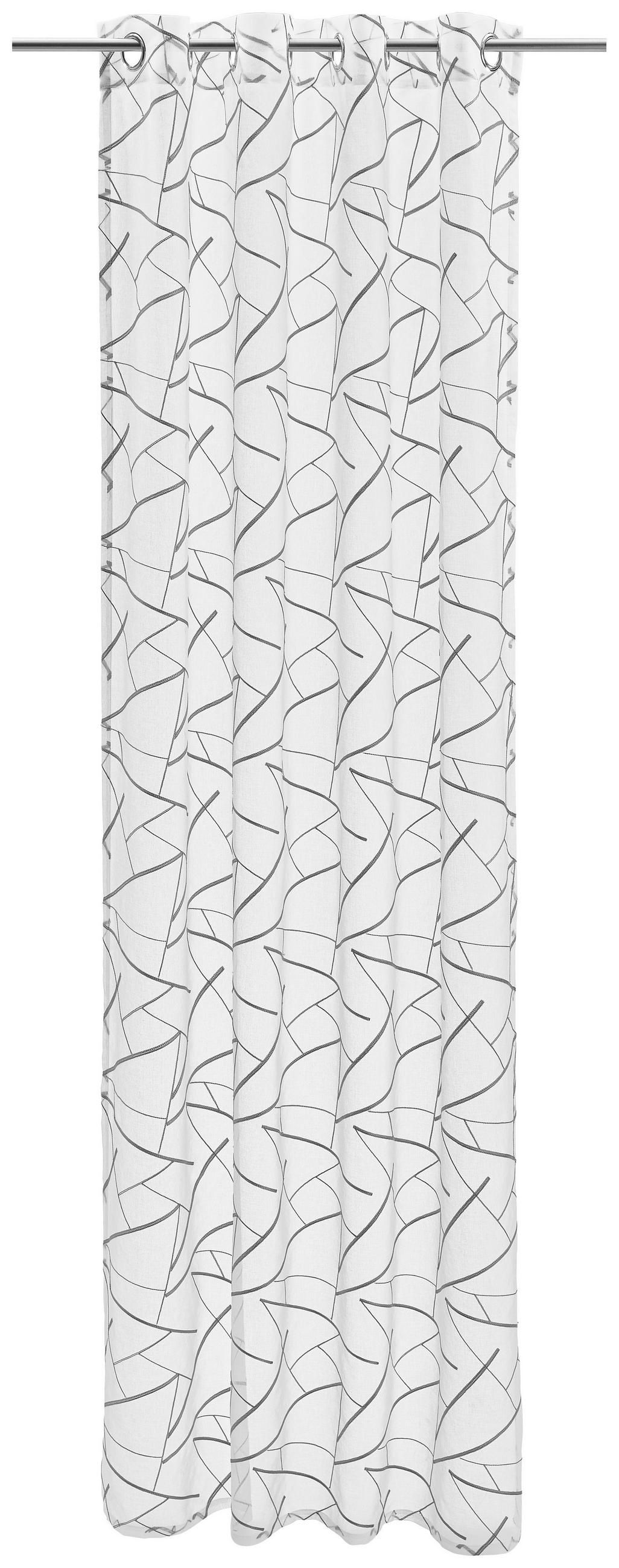 ÖSENSCHAL GRAPHIK halbtransparent 140/245 cm   - Grau, Design, Textil (140/245cm) - Esposa