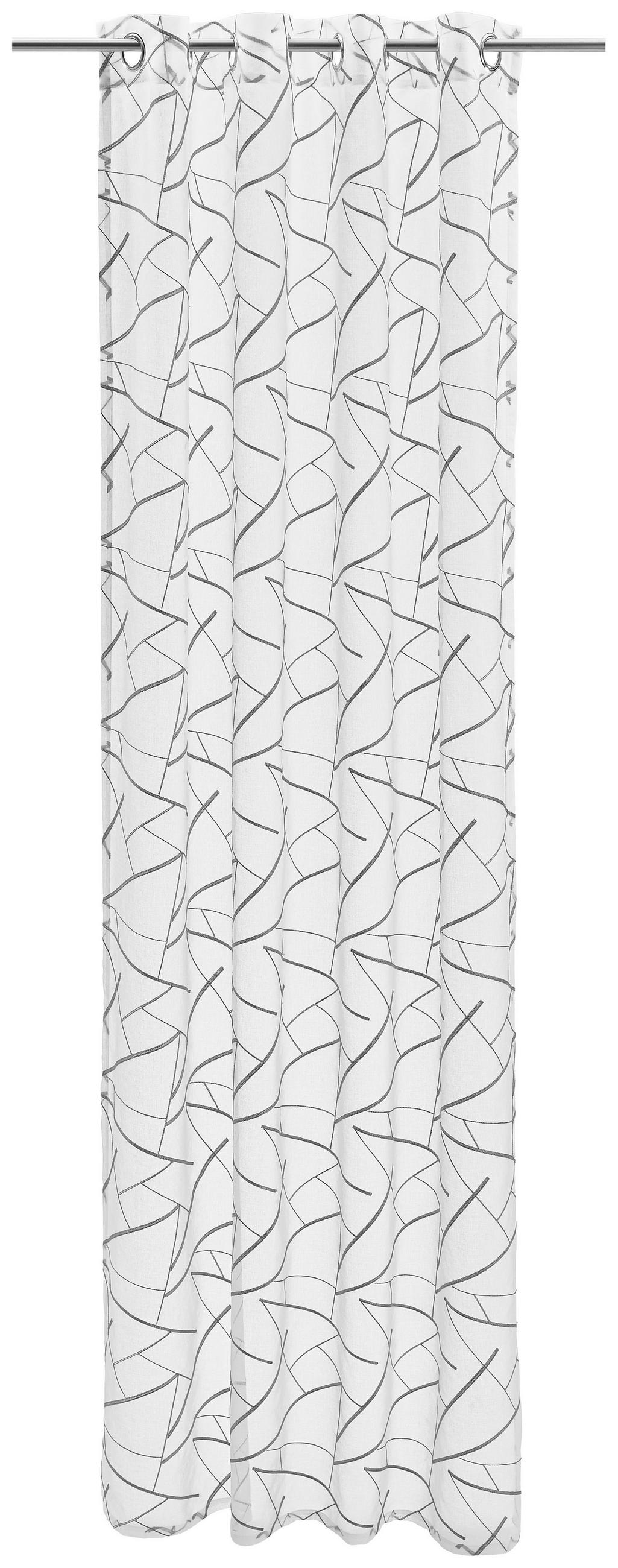ÖSENSCHAL GRAPHIK halbtransparent 140/245 cm   - Grau, Design, Textil (140/245cm) - Esposa