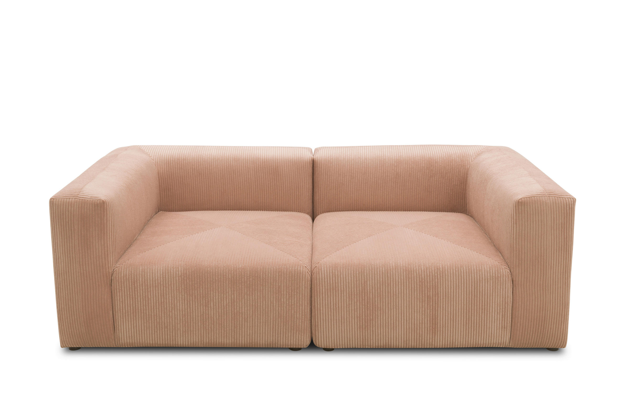 2-SITZER-SOFA in Cord, Mikrofaser Rosa, Roségold  - Roségold/Schwarz, Design, Kunststoff/Textil (216/69/108cm) - MID.YOU