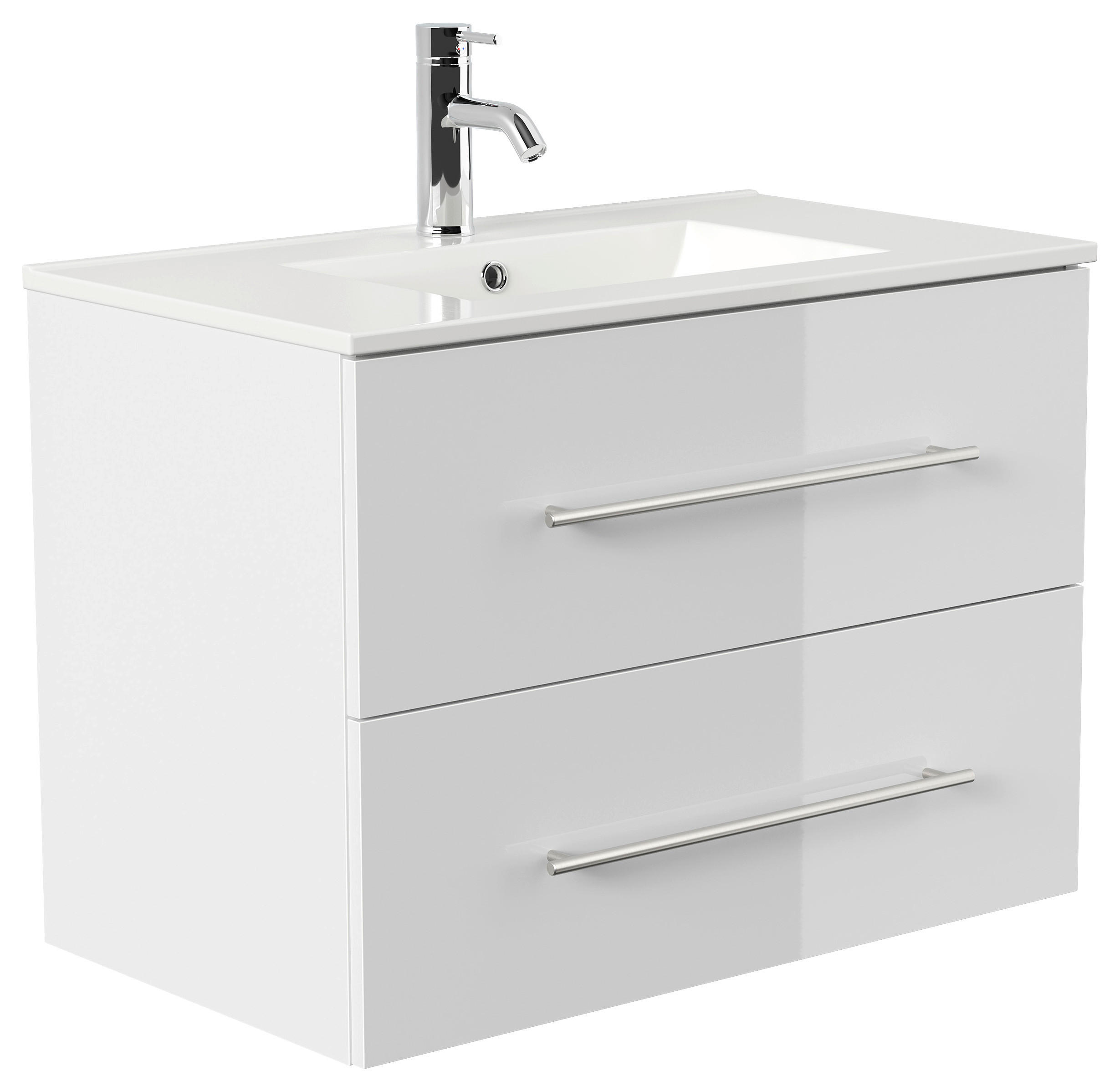 WASCHTISCHKOMBI 81 cm  - Weiß Hochglanz/Weiß, Basics, Keramik/Holzwerkstoff (81cm) - MID.YOU