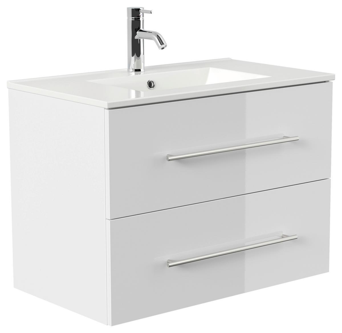 WASCHTISCHKOMBI 81 cm  - Weiß Hochglanz/Weiß, Basics, Keramik/Holzwerkstoff (81cm) - MID.YOU