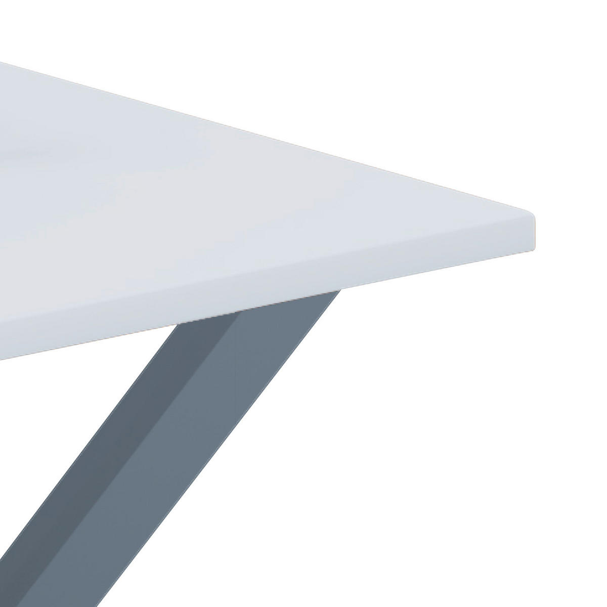 SCHREIBTISCH 110/80/76 cm  in Silberfarben, Weiss  - Weiss/Silberfarben, Modern, Holzwerkstoff/Metall (110/80/76cm) - MID.YOU