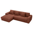 ECKSOFA  in Cord Bronzefarben  182/302 cm  - Schwarz/Bronzefarben, MODERN, Kunststoff/Textil (182/302cm) - Carryhome