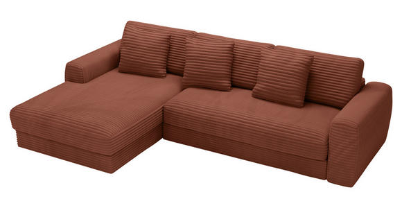 ECKSOFA in Cord Bronzefarben 182/302 cm - Schwarz/Bronzefarben, MODERN, Kunststoff/Textil (182/302cm) - Carryhome