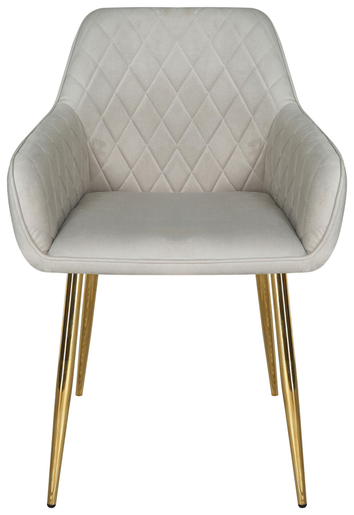 ARMLEHNSTUHL   Samt  Goldfarben, Greige  - Greige/Goldfarben, Design, Textil/Metall (56/83/61,5cm) - Novel