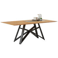 ESSTISCH Eiche massiv Anthrazit, Eichefarben  - Eichefarben/Anthrazit, Design, Holz/Metall (200/100/77cm) - Musterring