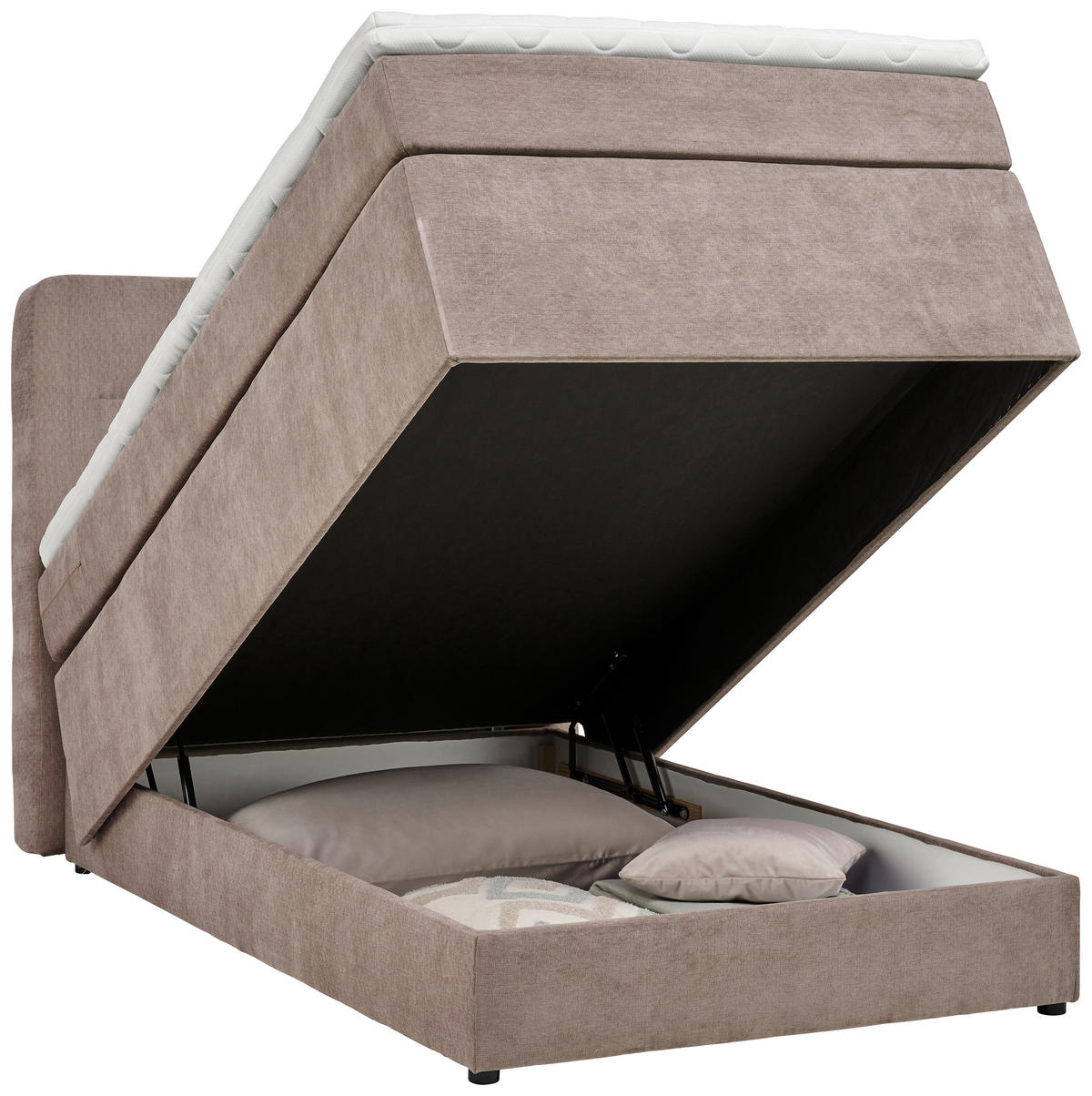 BOXSPRINGBETT 120/200 cm  in Grau  - Schwarz/Grau, Konventionell, Kunststoff/Textil (120/200cm) - Moderano
