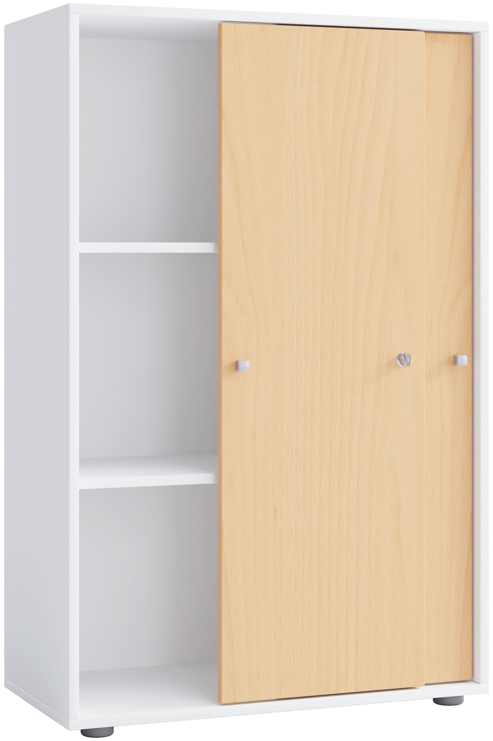 AKTENSCHRANK Weiß, Buchefarben  - Buchefarben/Weiß, Design, Holzwerkstoff (70/110/39cm) - MID.YOU