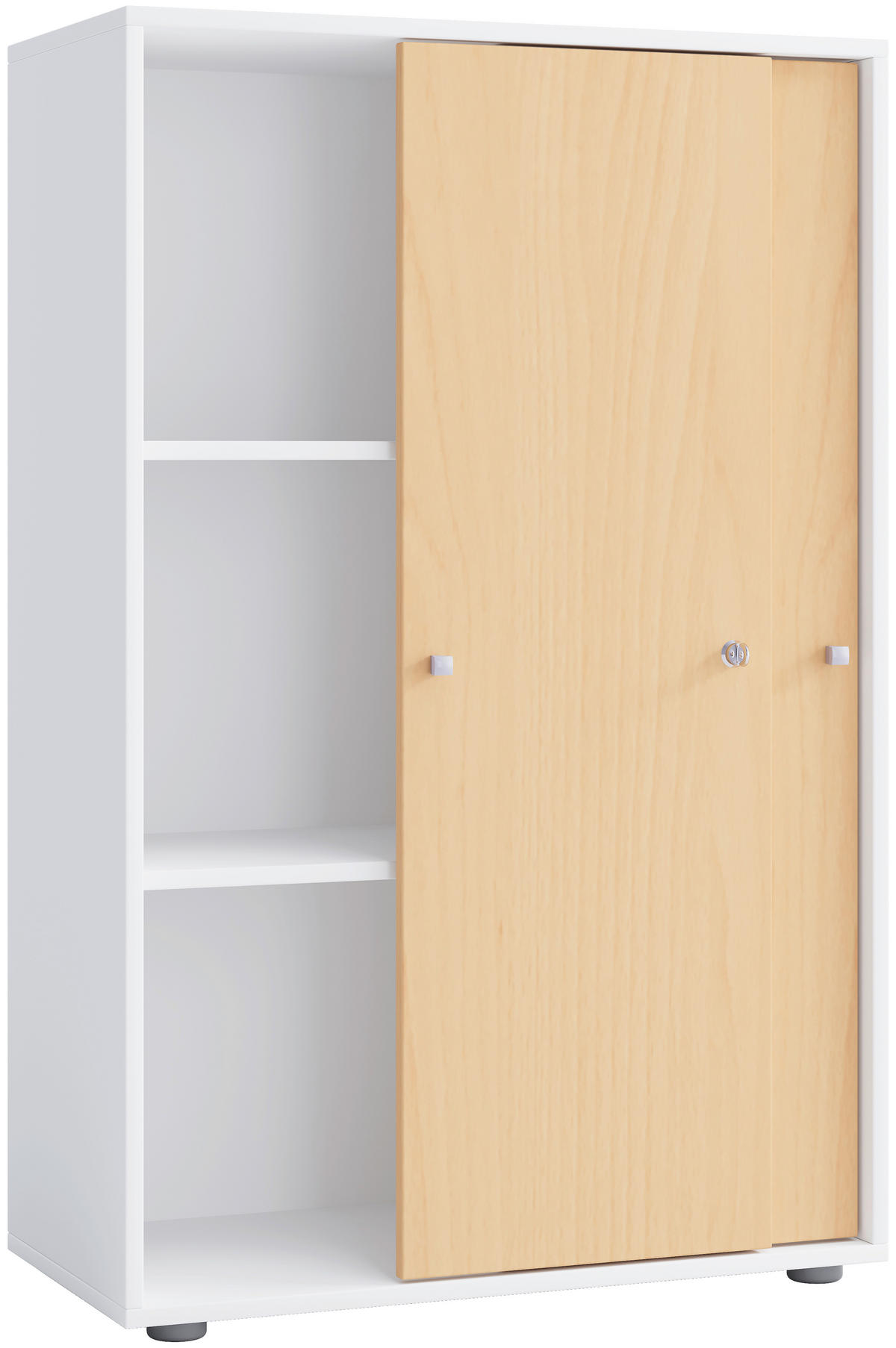 AKTENSCHRANK Weiß, Buchefarben  - Buchefarben/Weiß, Design, Holzwerkstoff (70/110/39cm) - MID.YOU